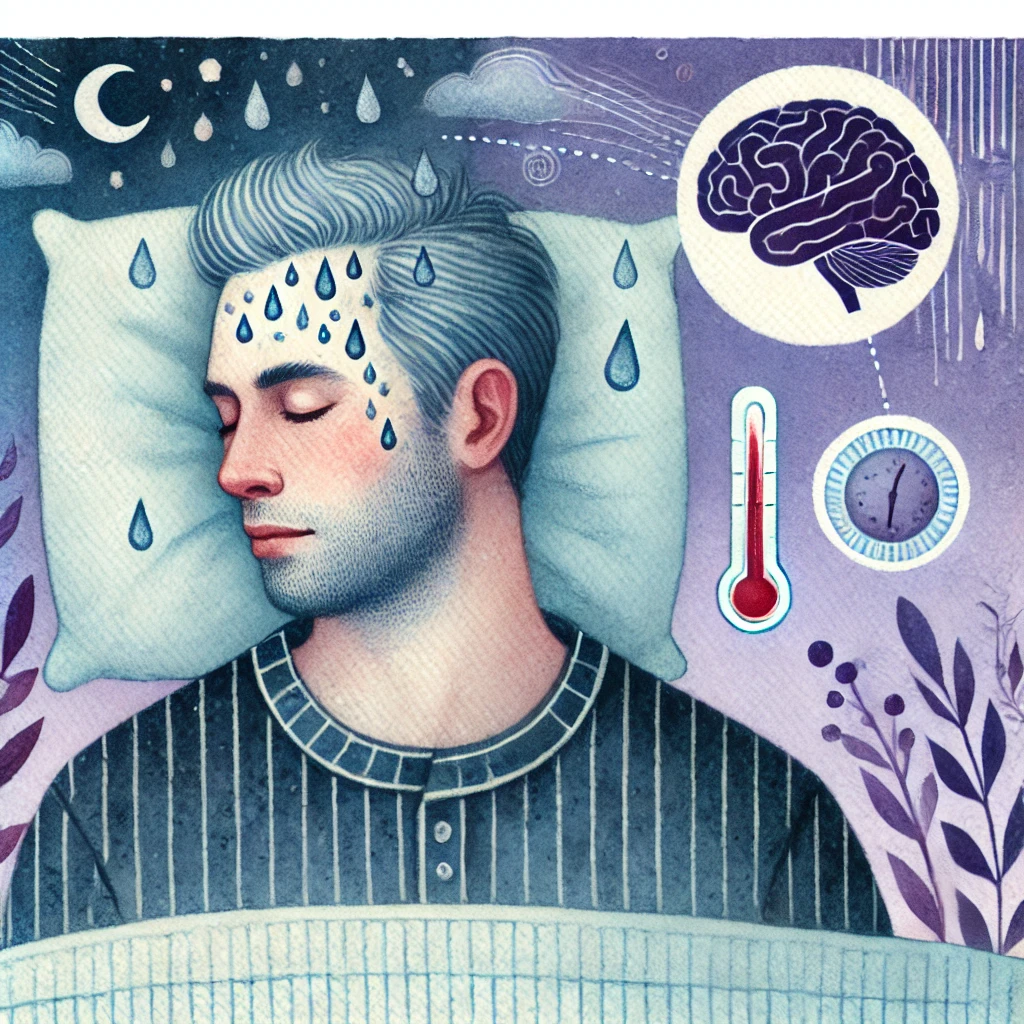 عرق كردن سر و گردن در خواب مردان